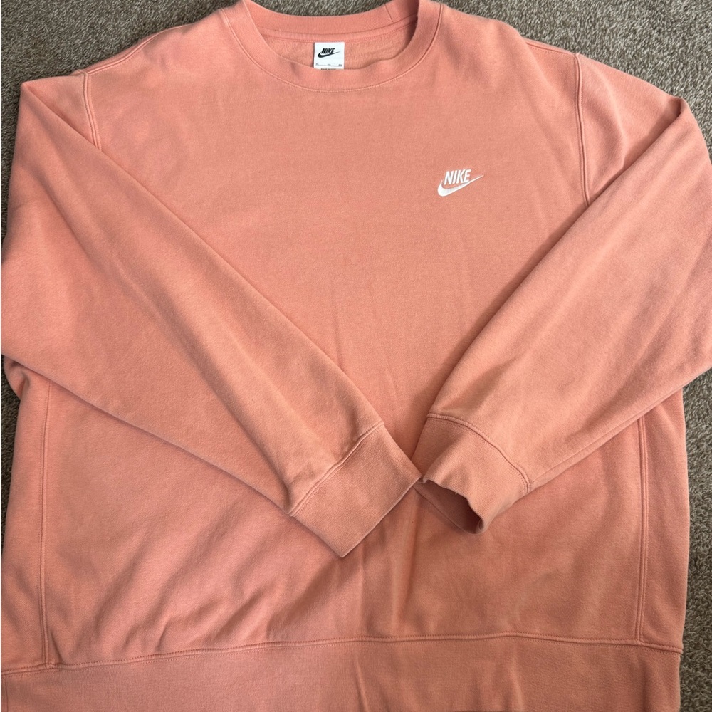 Nike Peach Crewneck Sweater Soft Cotton Blend